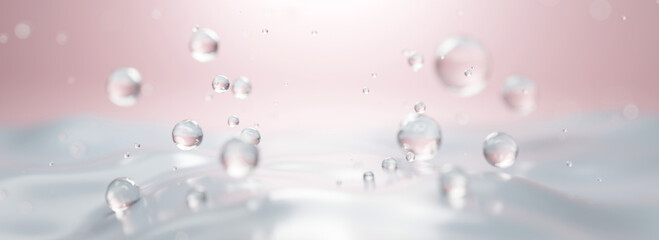 Clean panoramic background with abstract molecule grid and soft lighting. Ideal for skincare, cosmetic branding, biotech visuals, and medical or wellness presentations.