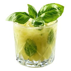 Basil Smash drink isolated on white or transparent background