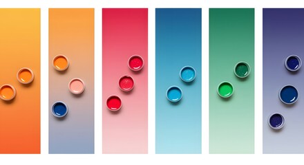 Vibrant Color Palette Gradient Hues and Paint Samples