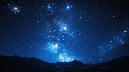 Mesmerizing starry night sky featuring photorealistic details of distant stars and constellations