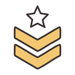 Futuristic Military Rank Badge Icon for Hierarchy and Army Ranking

