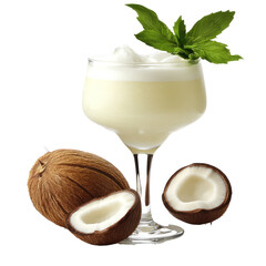 Coconut Cooler drink isolated on white or transparent background