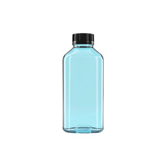 Clear glass bottle of isolated liquid perfume or water