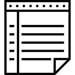 Document List Icon - Paper File Text Vector Symbol