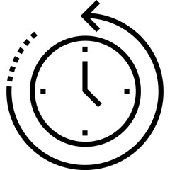 Time Management Clock Arrow Refresh Icon Vector