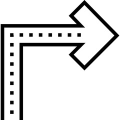 Corner Arrow Direction Navigation Icon Vector Illustration