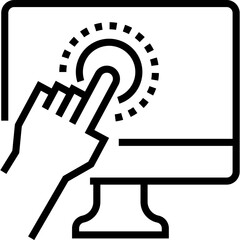 Touch Screen Monitor Interactive Display Icon Vector Illustration