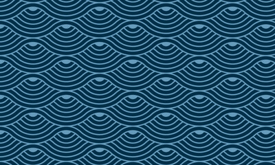 Seamless geometric pattern with wave line. Endless background with intertwined curves. Waves, twirl vector illustration.