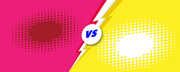 Versus banner 3d style on halftone colorful background. Fact checking or easy compare evidence. Concept illustration Vector 10 eps
