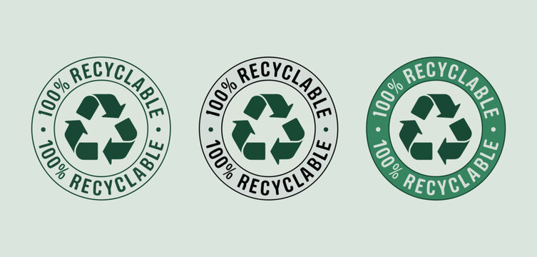 Three Variations of 100 Percent Recyclable Labels