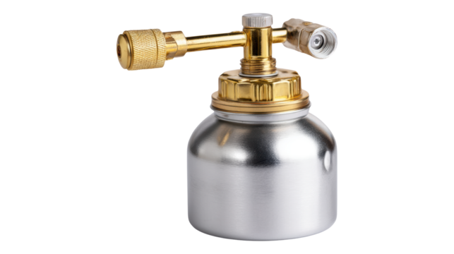 Portable fuel spray pump for energy generation. Metal industrial tool, efficient mist atomization, power source device