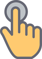 Hand Pointer Click Touch Gesture Icon Vector