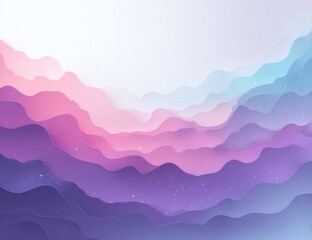 Pastel-colored layered mountainscape, soft, dreamlike, with subtle sparkle