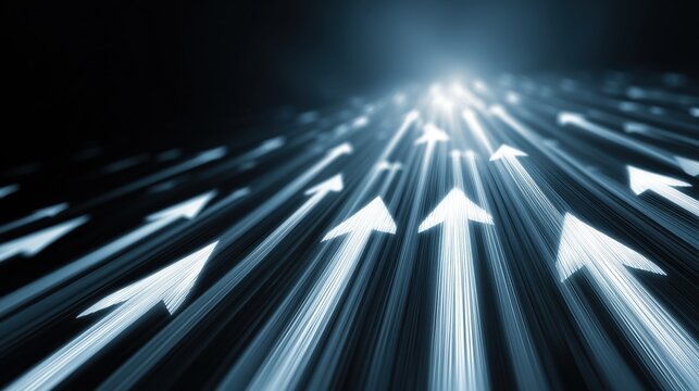 Dynamic Blue Arrow Streams: Business Growth & Success Visual