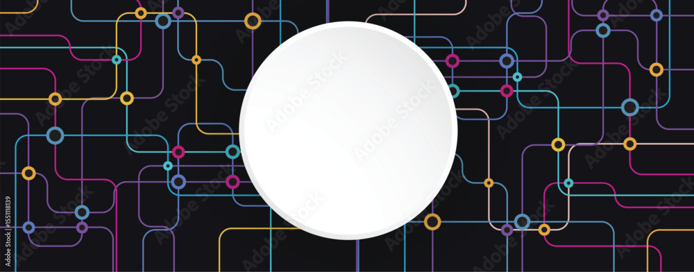Poster Abstract circuit technology concept connected lines and dots background