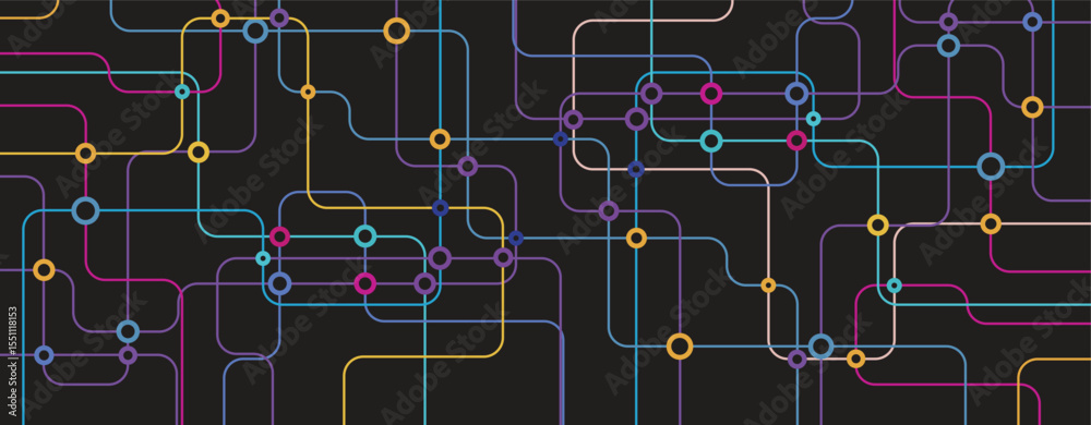 Poster Abstract circuit technology concept connected lines and dots background
