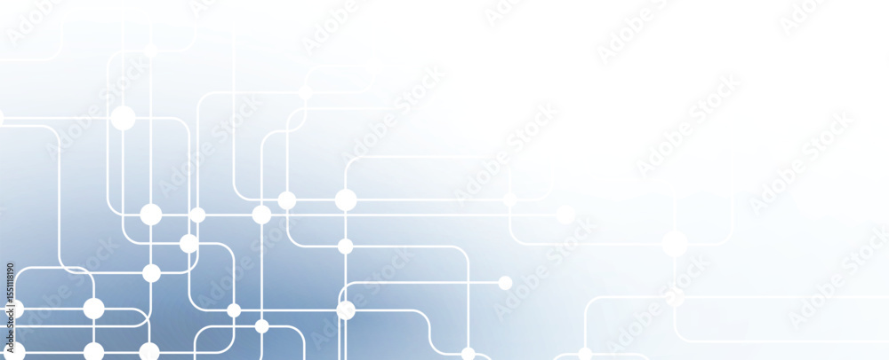 Aufkleber Abstract circuit technology concept connected lines and dots background