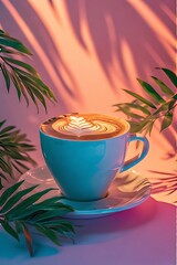 Hot cups of coffee, tea, and floral beverages adorn the breakfast table