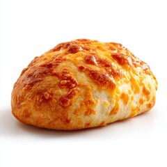 Freshly Baked Cheese Bread Roll on White Background, Perfect for Food Photography, Recipe Cards, Culinary Blogs, and Restaurant Menus