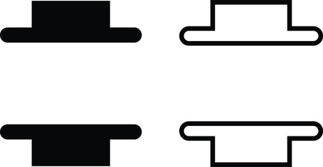 Music notes icons set in flat, outline designs. Musical key signs. Song, melody or tune vectors illustration for musical apps and websites. Ideal for music content, logos, albums and sound production.