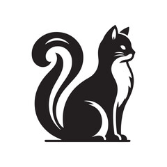 cat sitting vector silhouette clip art logo design illustration. cat set collections.