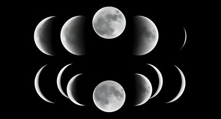 Moon icon, Full moon, Crescent moon, Half moon, Night sky moon, Moon vector, Lunar illustration, Moon phases, New moon, Waxing moon, Waning moon, Celestial body, Moonlight symbol, Moon silhouette, Glo © zpixel