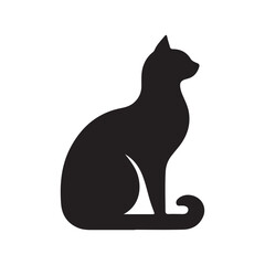 cat sitting vector silhouette clip art logo design illustration. cat set collections.