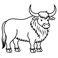 Abstract Yak Line Drawing Vector