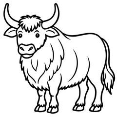 Abstract Yak Line Drawing Vector