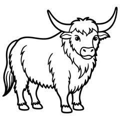 Abstract Yak Line Drawing Vector