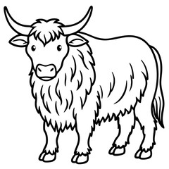 Abstract Yak Line Drawing Vector