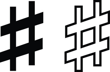 Music notes icons set in flat, outline designs. Musical key signs. Song, melody or tune vectors illustration for musical apps and websites. Ideal for music content, logos, albums and sound production.