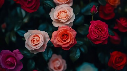 Obraz premium A Stunning Collection of Roses in Vivid Hues