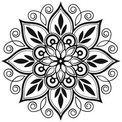Obraz premium Black and white mandala vector. mandala