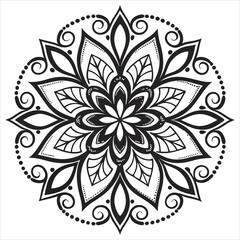 Black and white mandala vector. mandala 