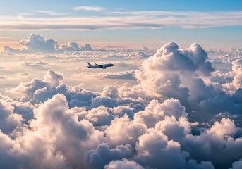 aerial view of the clouds and aeroplane