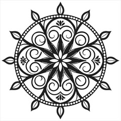 Black and white mandala vector. mandala 