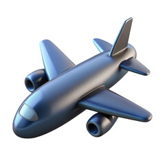 3d realistic airplane model isolated on transparent background