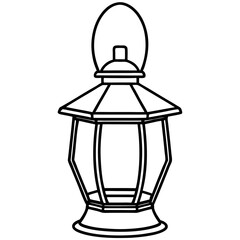 Minimal Red Lantern Line Art