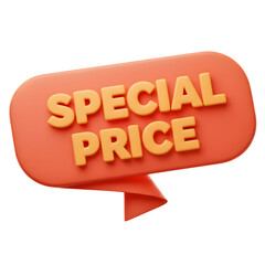 red sale tag special price tag label cta button design png 3D illustration 