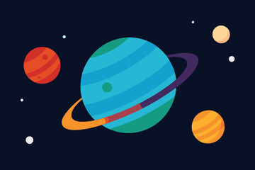 Solar system image isolated on a black background