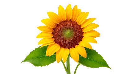 Obraz premium Sunflower isolated on white, Sunflower vector, Sunflower clipart, Yellow flower on white, Sunflower illustration, Botanical sunflower, Single sunflower, Sunflower stem, Realistic sunflower, Sunflower 