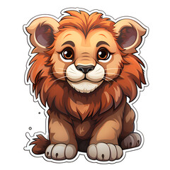 Obraz premium Adorable Lion Cub. A Charming Wildlife Illustration