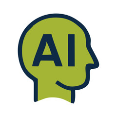 Futuristic AI Emblem Logo — Vector Design for Tech Branding, A visually impactful emblem-style logo representing AI, designed for tech branding and easily traceable in CorelDRAW.