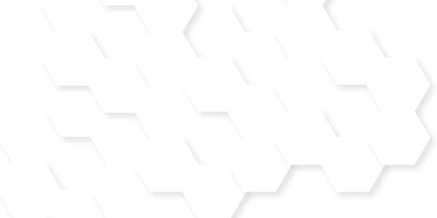 Obraz premium Minimal white hexagonal hexagon modern technology creative emboss light honeycomb polygonal web. abstract geometric science and mosaic tile with template texture background. 