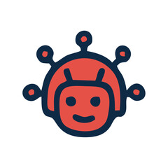 Futuristic AI Emblem Logo — Vector Design for Tech Branding, A visually impactful emblem-style logo representing AI, designed for tech branding and easily traceable in CorelDRAW.