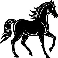 horse silhouette isolated on white