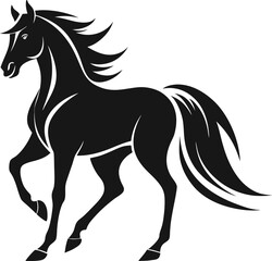 Obraz premium black horse vector illustration