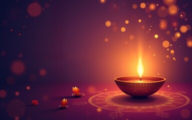 Happy Diwali - festival of lights colorful banner template design with decorative diya lamp. High quality