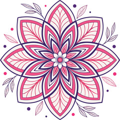 Fototapeta premium Hand Drawn Boho Flower Mandala in Bohemian Style